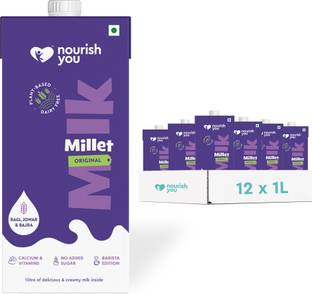 Nourish You Plant Based Millet Mlk With Goodness of Ragi, Jowar, Bajra & Oats 1000ml Each Normal