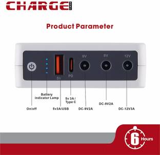 ChargeXcel miniUPS 12V,9V,5V USB & TYPE C Power Backup for CCTV,MODEM,BIOMETERIC Power Backup for Router