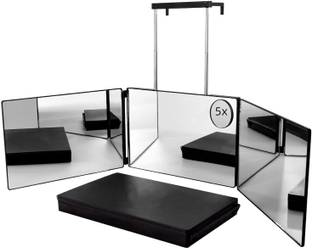 Cpixen Adjustable Fordable Triple 3 Way Mirror with Hook For Makeup Mirror Shadow Box Mirror