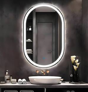 SANIF Capsule LED Mirror For Bathroom||Size 18x24||Decorative Mirror with Lights Bathroom Mirror