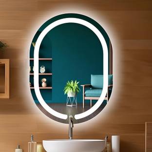 SANIF Capsul cut LED Mirror For Bathroom Size 18x24, Decorative Mirror with Lights Bathroom Mirror