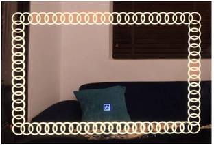 quality glass Bathroom LED Mirror with Touch Sensor 3 Light Effects Rectangular18 x 36 Inch Lighted Mirror