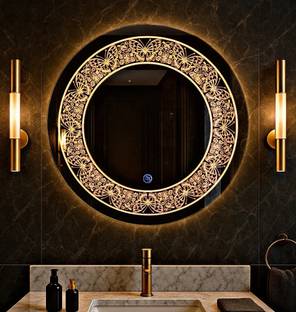 luminatri Round Bathroom LED Mirror Size 18"X18" inch with 3 color LED and Touch sensor Decorative Mirror