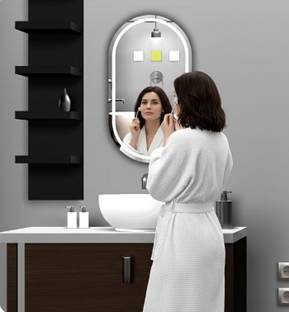 KRELIX Capsule 17.5x23.5 Inch Wall-Mounted LED Mirror with 3-Color Light Bathroom Mirror