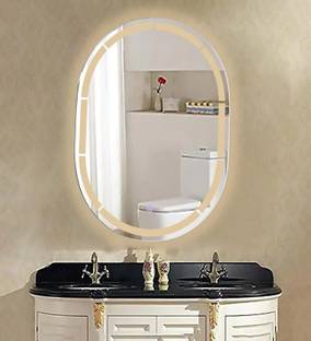 quality glass Bathroom LED Mirror with Touch Sensor Glass, Oval Vertical(18 x 24 Inch) Lighted Mirror