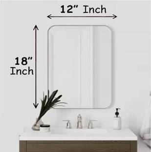 RannS 12" × 18" Inch RECTANGULAR Shape Mirror, 3.5mm thick Bathroom Mirror