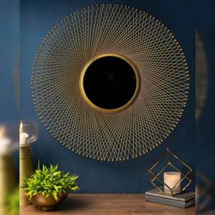 Urban Hamlet Ethereal Elegance Hand-Painted Wireframe Mirror Decorative Mirror