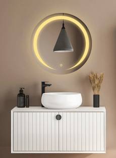TRYOTONE Round Wall LED Mirror With Touch Sensor & 3 Led Lights(24inch x 24inch) Bathroom Mirror