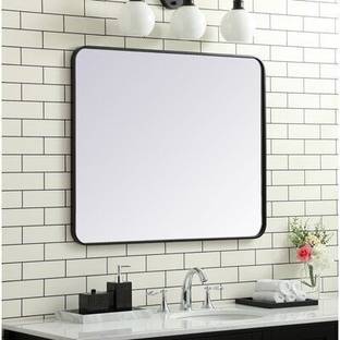 Rworld 12"inch X 12"inch RECTANGLE ROUNDED CORNER MIRROR. Bathroom Mirror