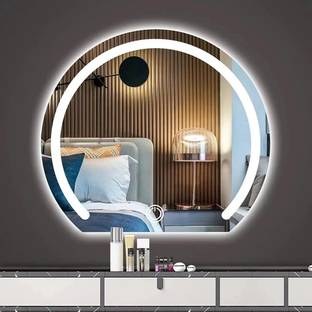 MERKEZI ART Led Mirror For Wall, Bathroom, Living Room, 3 In 1 Color, 24 X 24 Inch MC40 Lighted Mirror