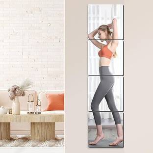 windowera Full Length Mirror, Long Mirror, Yoga Mirror, Gym Mirror, 12" Inch x 48" Inch Decorative Mirror