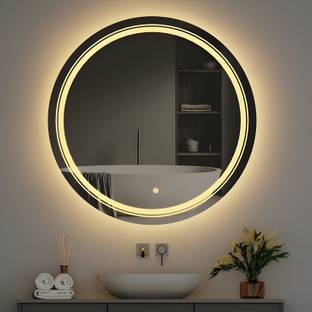 एआरसी होम्स एंड मेमोरियल्स 18*18 inch Led Mirror for Bathroom and Living Room लाइटेड मिरर