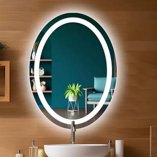 SANIF Oval LED Mirror For Bathroom Size 18x24, Decorative Mirror with Lights Bathroom Mirror