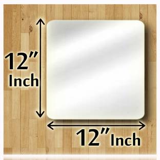 RannS 12"× 12" Inch Square Mirror, 3.5mm thick / No Drill Required / Easy Stick Bathroom Mirror