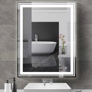 PRINCE ART Led Mirror with Light Bathroom Wall Decor 
Makeup Room 18x24 Inch LT4 Bathroom Mirror