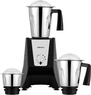 BAJAJ NINJA SERIES NEBULA CHROME FINISH , TRIANSPARENT DOME LIDS , DURACUT BLADES 1000 W Mixer Grinder