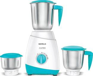 HAVELLS Aspro 500W Mixer Grinder 3 Jar (White & Light Blue)