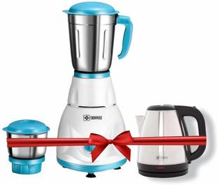 Havok 750 W Mixer Grinder With 1500 W Kettle Combo Offer | 2 Jars | Blue & White) 750 W Juicer Mixer G...