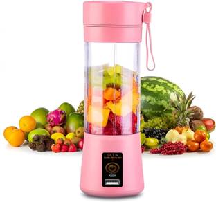 Praaj Portable 6-Sharp Blades Juicer with 2 USB Port (Micro USB & USB Type A) 40 W Juicer Mixer Grinder
