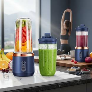 KIVNEX Portable USB Rechargeable Juicer Blender Mini Smoothie Maker Bottle 180 W Juicer Mixer Grinder