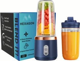 Hexagon Portable Electric Juicer Mixer 1500 mAh Personal Blender Smoothie & Shake Maker 105 W Juicer M...