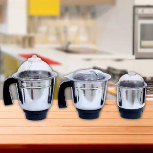 ELECTROTAFF Set of 3 Stainless Steel Mixer Jar Mixer Juicer Jar (1500 ml) Mixer Juicer Jar
