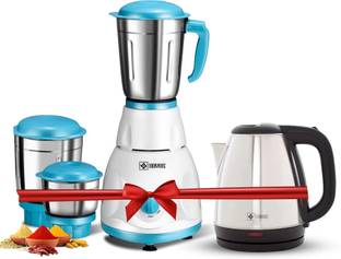 Havok 750 W Mixer Grinder With 1500 Kettle Combo Offer | 3 Jars | Blue & White) 750 W Juicer Mixer Grinder
