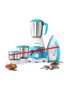 Longway Super Dlx with Kwid 1100 Watt Dry Iron Combo 500 W Juicer Mixer Grinder