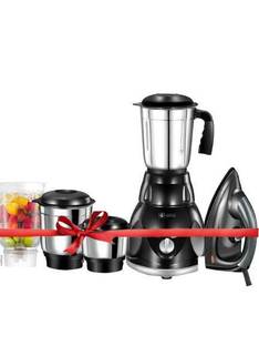 Havok 750 W Mixer Grinder (1100 W Dry Iron Combo | 4 Jars | Black) 750 W Juicer Mixer Grinder