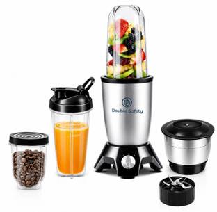 Double Safety Nutri GO Blender 4 Jar Silver 500 W Mixer Grinder