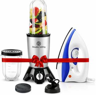 Double Safety Smoothies, Shakes, Chutney & Dry Grinding 500 W Juicer Mixer Grinder