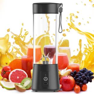 Buyerzone 6-Blade USB Rechargeable Mini Juicer Blender Bottle with Built-In Jar 25 W Juicer Mixer Grinder