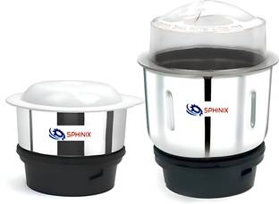 SPHINIX Combo Chutney Jar Mixer Jar (250ml 500ml) Fit on 2 Lock & 4 Teeth Coupler Mixer Juicer Jar