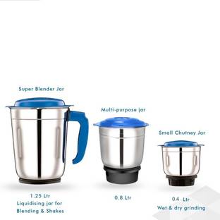 Wellus Set of 3 Stainless Steel Multipurpose Mixer Jar Suitable for all brands Mixer Juicer Jar