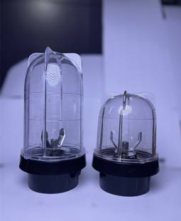 Hoster Bullet Juicer Jar For Mixer Grinder Set of 2 (530ml & 350ml) Mixer Juicer Jar