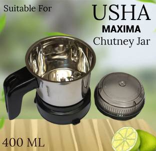 USHA MAXIMA Chutney & Grinder Stainless Steel Heavy Jar [4 Teeth Couplers] Mixer Juicer Jar