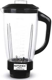 Rotomix Heavy Juicer Jar for Mixer Grinder Juicer Jar ABS Plastic Transparent, Black. Mixer Juicer Jar