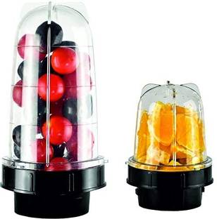 Gemini Bullet Jars Combo Set for Mixer Grinder 2 Jars (530 ML, 350 ML) with cap Mixer Juicer Jar