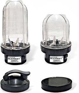 Silentpowersunmeet Bullet Jar for Mixer Grinder Combo of 2 Jar(530 ML,350 ML)with gym sipper capS34 Mixer Juicer Jar