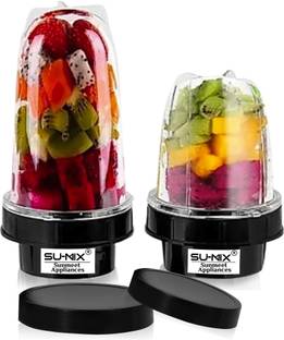 Su-mix Bullet Jar for Mixer Grinder Set of 2 (530 ML & 350 ML) Mixer Juicer Jar SA96 Mixer Juicer Jar