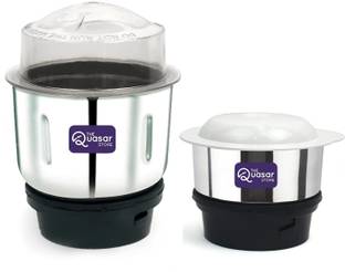 The Quasar Store Combo Chutney Jar Mixer Jar (180ml 500ml) Fit on 2 Lock & 4 Teeth Coupler Mixer Juicer Jar