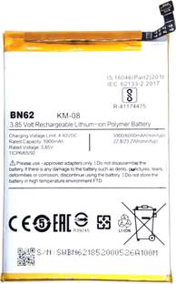 Full Mah Mobile Battery For  Xiaomi Redmi Note 9 4G BN62 6000mAh Original Battery 100% Backup
