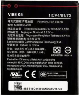 VEHUB Mobile Battery For  Lenovo BL-259 Lenovo Vibe K5 / K5 Plus - A6020 / A6020A40-2750mAh