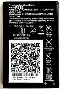 AEV Mobile Battery For  LYF Jio F81E