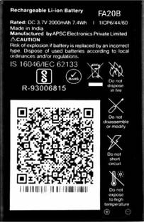 VEHUB Mobile Battery For  Compatible Jio Keypad Mobile All Model / 2000mAh