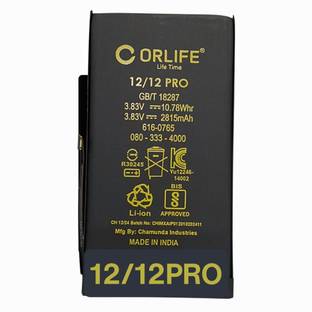 orlife Mobile Battery For  iPhone 12 / 12 Pro ( 1 Year Replacement Warranty )