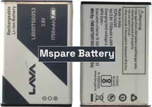 Mspare Mobile Battery For  Lava A7 | Model LBI01750053 {1750mAH}