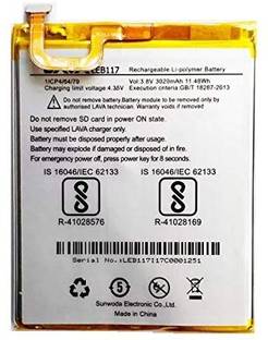 RAPPER Mobile Battery For  LAVA Original Battery Z25, Z90, A3 Model: LEB117 3020mAh