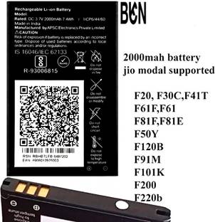 BKN Mobile Battery For  Battery for LYF JioPhone F61F F20 F30C F41T F61 F81F F81E F50Y F120B F91M COMPETABLE WITH- F320B/F220B/F90M/LF2403N/F120B/F61F/F81E/2000mAh