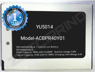 ZQTCIPRINO Mobile Battery For  yureka Original ACBPR40Y01 Battery for yureka yu aace 5014 with 1 Year Warranty